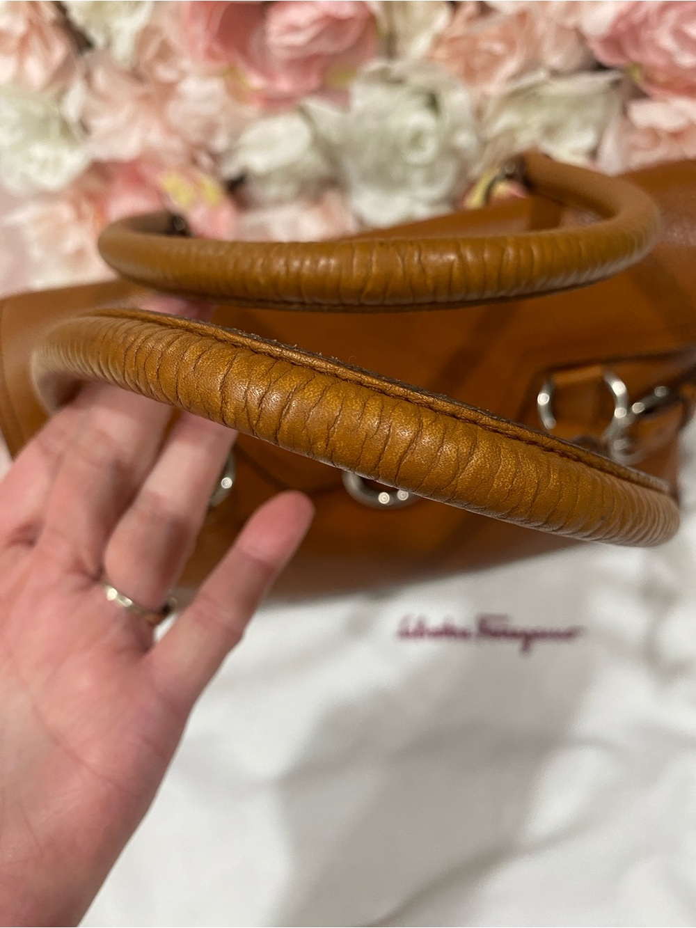 Salvatore Ferragamo Gancini Leather Top-Handle Bag - Picture 10 of 11